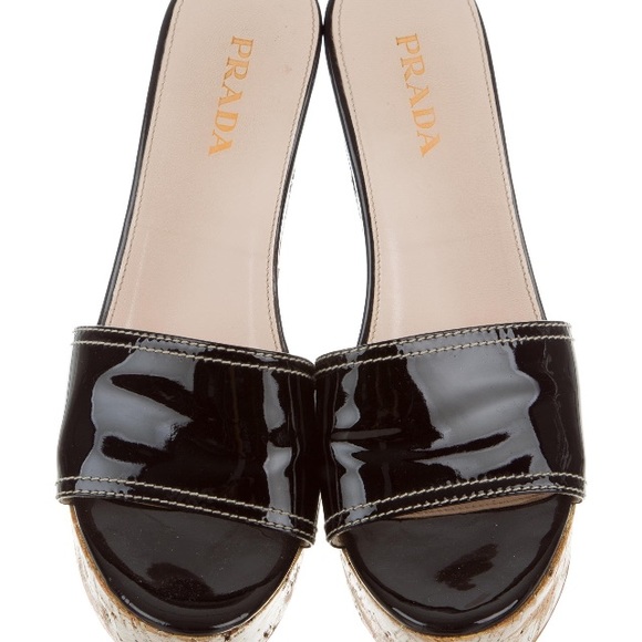 Authentic/PRADA SHOES PLATFORM SLIDES - Picture 5 of 12